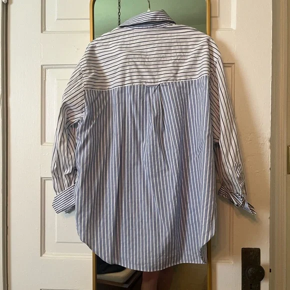 Madewell mixed stripe poplin oversized shirt - Picture 4 of 5